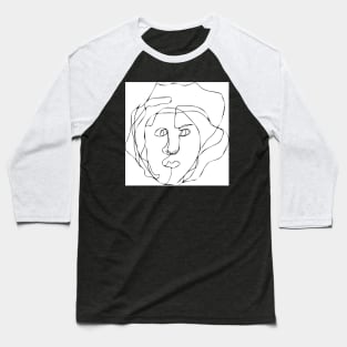 Blind contour drawing portrait Baseball T-Shirt